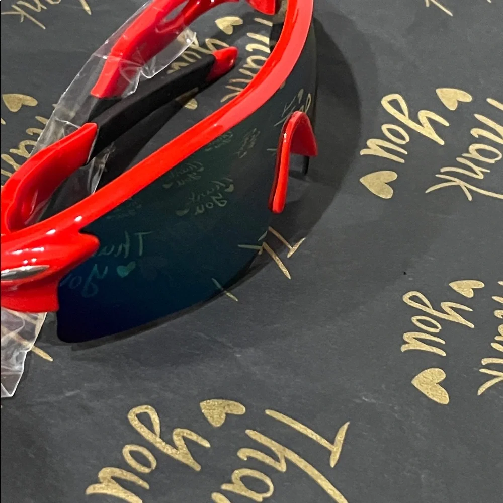 Red Frame Mirrored Shield Sunglasses new for kids